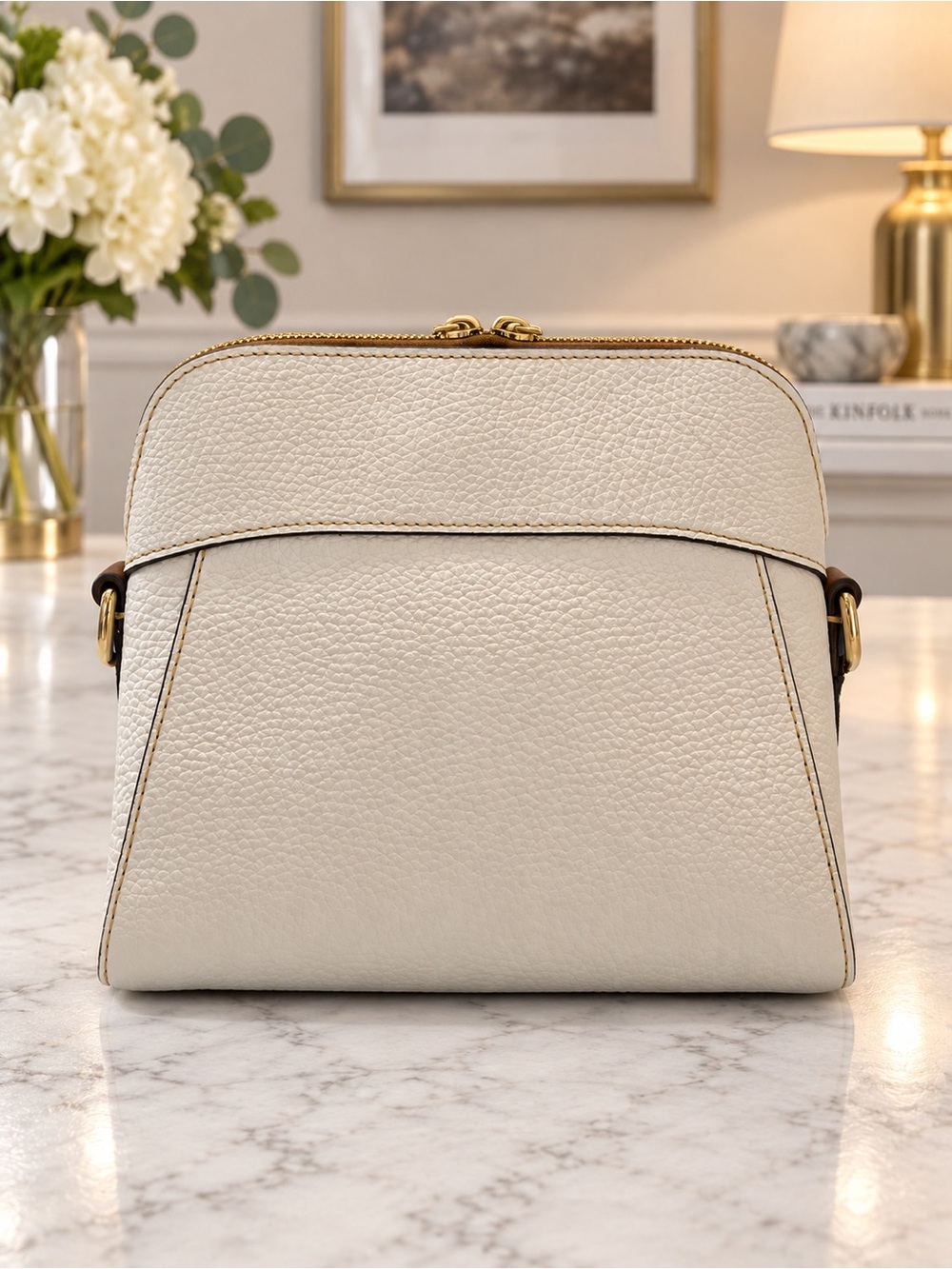 NWTs, Dooney & Bourke Creamy Pebbled Leather Cameron Crossbody & Matching Wallet - Picture 5 of 13